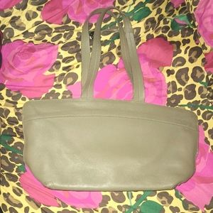 Furla satchely tote w smooth mushroomy-sabley-earthy leather